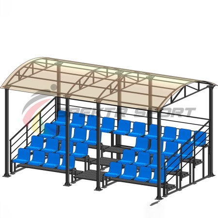 Купить Трибуна для зрителей 4 ряда на 34 места с навесом и перилами в Кувандыке 
